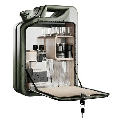 Minibar / kanistr - Bar Cabinet, Army Green, 6 variant - Danish Fuel Varianta: Oak