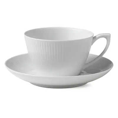 Čajový šálek & podšálek White Fluted, 28 cl - Royal Copenhagen