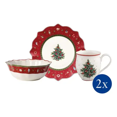 Vánoční snídaňový set pro 2 Toy's Delight, červený, 6ks - Villeroy & Boch