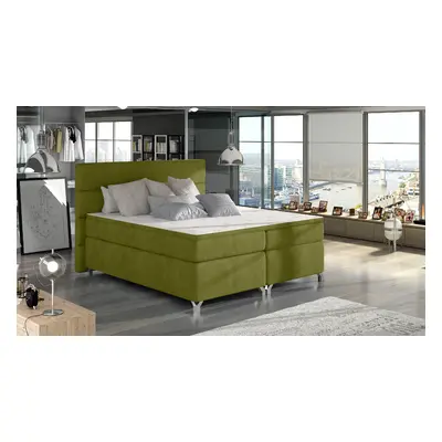 Boxspring Amadeo Rozměr: 140 x 200 cm, látka: Riviera 36, Varianta: Bez LED osvětlení