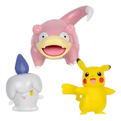 Pokémon akční figurky 3-Pack Slowpoke, Litwick a Pikachu - 5 cm