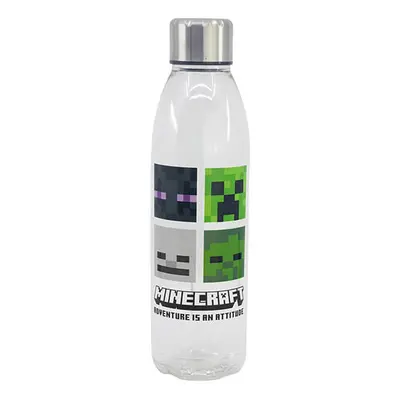 Průhledná Minecraft lahev na pití se šroubovacím uzávěrem - 980 ml