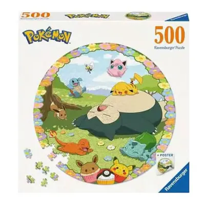 Kruhové puzzle Flowery Pokémon - 500 dílků