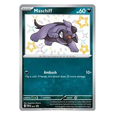 Pokémon promo karta shiny Maschiff z Paldean Fates