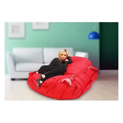 BEANBAG Sedací pytel 189x140 comfort s popruhy scarlet rose