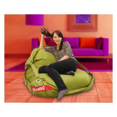 BEANBAG Sedací pytel 189x140 comfort s popruhy green frog