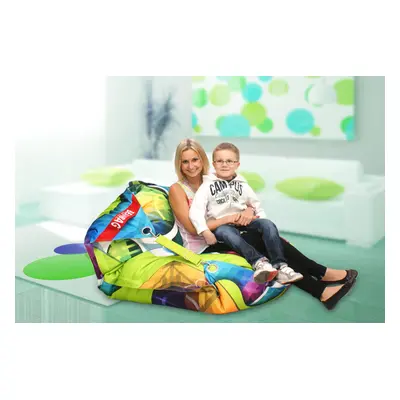 BEANBAG Designový sedací vak 189x140 abstrakt s popruhy