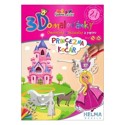 3D omalovánky Princezna a kočár