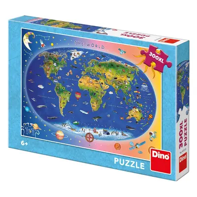 Mapa The World (dětská): puzzle 300XL dílků - Dino