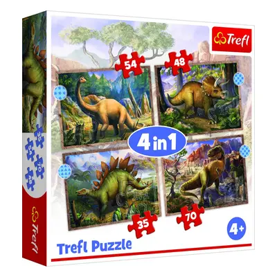 Trefl Puzzle Zajímaví dinosauři 4v1 - Trefl