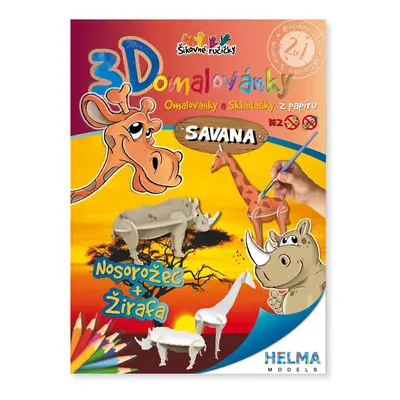 3D omalovánky Savana