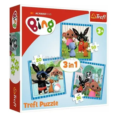 Trefl Puzzle Bing - Zábava s přáteli 3v1 (20,36,50 dílků)