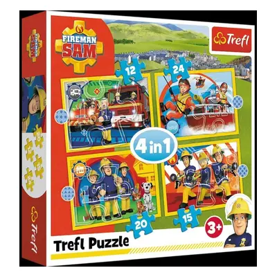 Trefl Puzzle Požárník Sam - Rádi pomůžeme 4v1 (12,15,20,24 dílků)