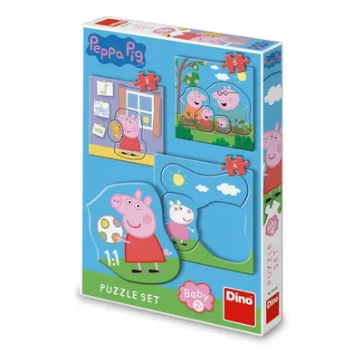 Puzzle Sada Peppa Pig Rodina 3-5 dílků - Dino