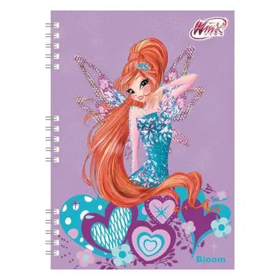 Winx club - Zápisník A5 s efektem 3D a vazbou Twin Wire + pero