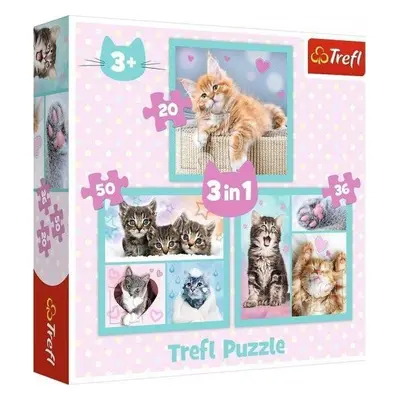 Trefl Puzzle Sladká koťátka/3v1 (20,36,50 dílků)