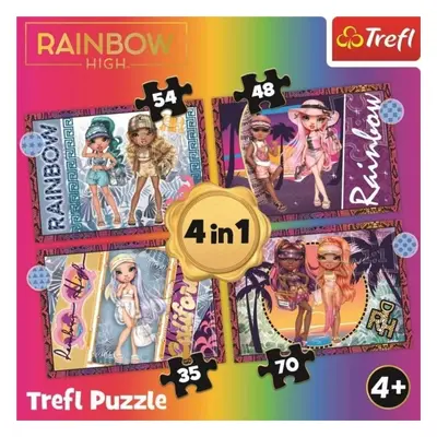 Trefl Puzzle Rainbow High: Módní panenky 4v1 (35,48,54,70 dílků)