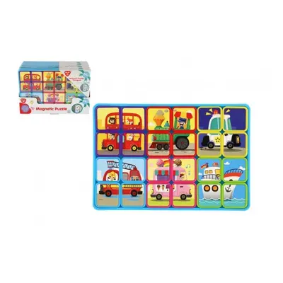 Puzzle magnetické deskové doprava plast ve fólii 30x20x1cm