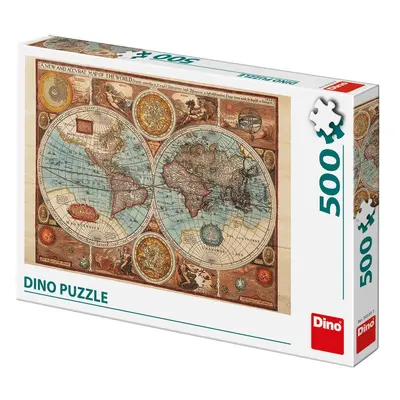 Mapa světa historická: puzzle 500 dílků - CZ Drami