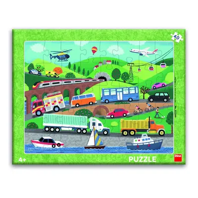 Puzzle Dopravní prostředky 40 dílků - Dino