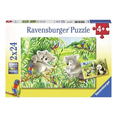 Ravensburger Puzzle - Roztomilé koaly a pandy 2x24 dílků