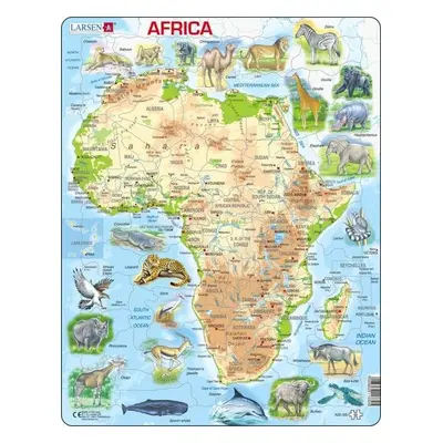 Puzzle Africa Topographic Map