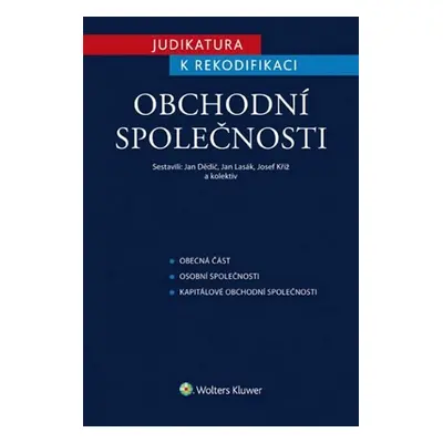 Judikatura k rekodifikaci - Obchodní společnosti - Jan Dědič