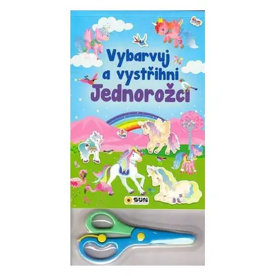 Vybarvuj a Vystřihni Jednorožci (modrá)