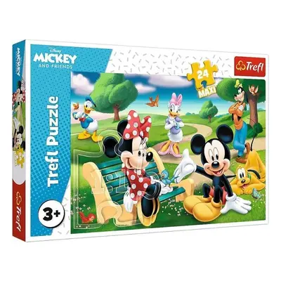 Trefl Puzzle Mickey Mouse Mezi přáteli - Mickey Mouse with friends / 24 dílků MAXI