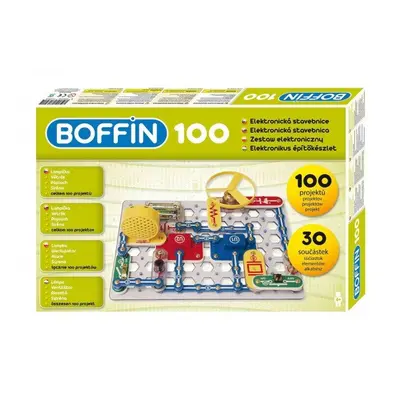 Stavebnice Boffin 100 elektronická 100 projektů na baterie 30ks v krabici 38x25x5cm