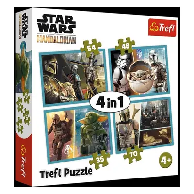 Trefl Puzzle Star Wars - Mandalorian a jeho svět 4v1 (35,48,54,70 dílků)