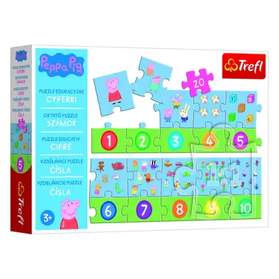 Trefl Puzzle Peppa Pig - Čísla / 20 dílků - Trefl