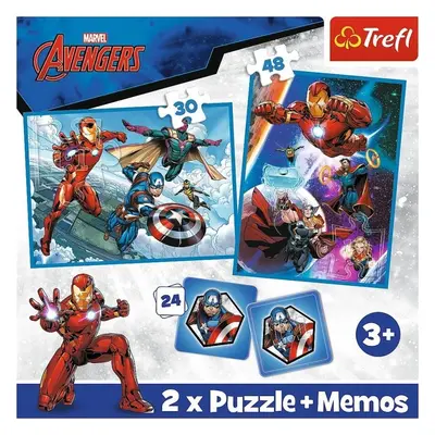 Trefl Puzzle Avengers: Hrdinové v akci / 30+48 dílků+pexeso