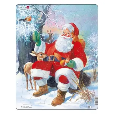 Puzzle Santa a zvířátka