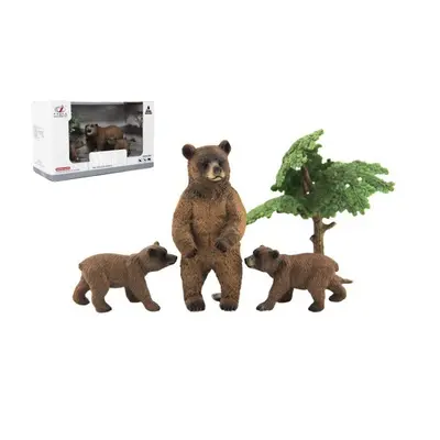 Zvířátka safari ZOO 10cm sada plast 4ks medvěd 2 druhy v krabičce 22x13x9,5cm