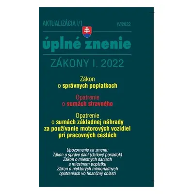 Aktualizácia I/1 2022 – daňové a účtovné zákony