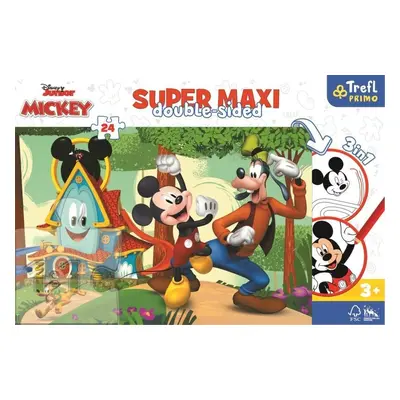 Trefl Puzzle Mickeyho klubík super maxi 24 dílků - oboustranné