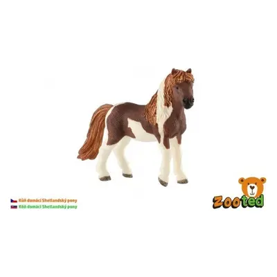 Kůň domácí Shetlandský pony zooted plast 12cm v sáčku