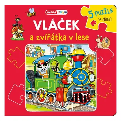 Vláček a zvířátka v lese – Knížkové puzzle - Pavlína Šamalíková