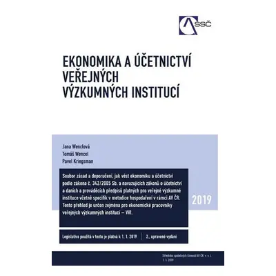 Ekonomika a účetnictví veřejných výzkumných institucí - Jana Wenclová