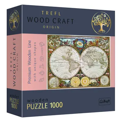 Trefl Wood Craft Origin Puzzle Antická mapa světa 1000 dílků - dřevěné - Trefl