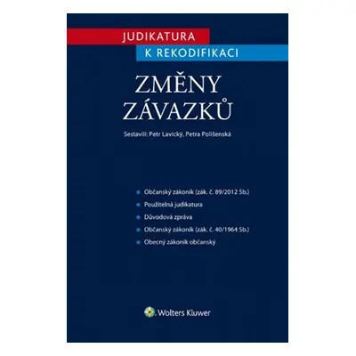 Judikatura k rekodifikaci - Změny závaz - Petr Lavický