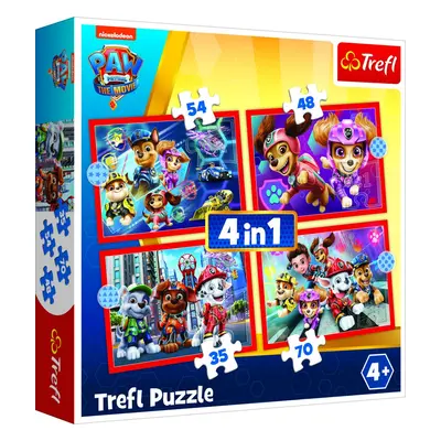 Trefl Puzzle Tlapková patrola ve městě 4v1 (35,48,54,70 dílků) - Trefl