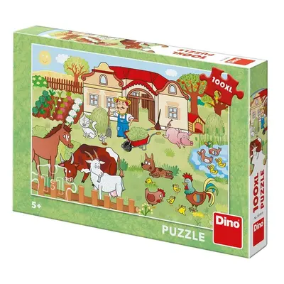 Puzzle Zvířátka na statku 100 XL dílků - Deltim