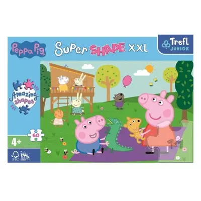 Trefl Puzzle Super Shape XXL Prasátko Peppa: Hraní s bráškou 60 dílků