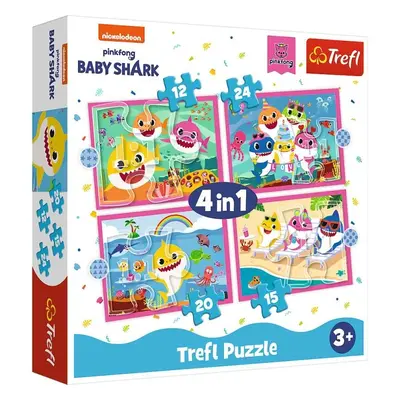 Trefl Puzzle Baby Shark - Rodina 4v1 (12,15,20,24 dílků)