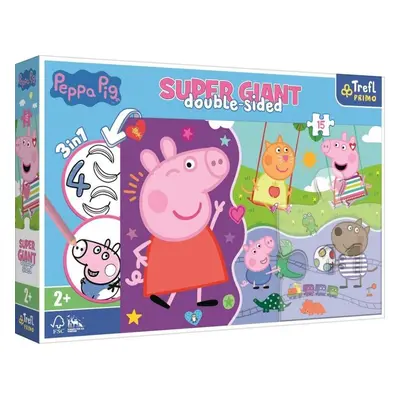 Trefl Puzzle Super giant Prasátko Peppa 15 dílků - oboustranné