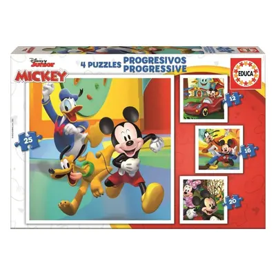 Puzzle Mickey a přátelé 4v1 (12,16,20,25 dílků)