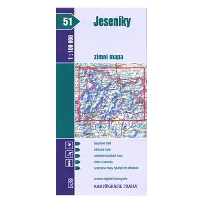 1:100T (51)-Jeseníky-zimní mapa (turistická mapa) - Kolektiv autorú