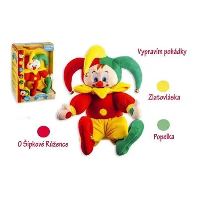 Kašpárek česky mluvící pohádky plyš 30 cm / na baterie v krabici